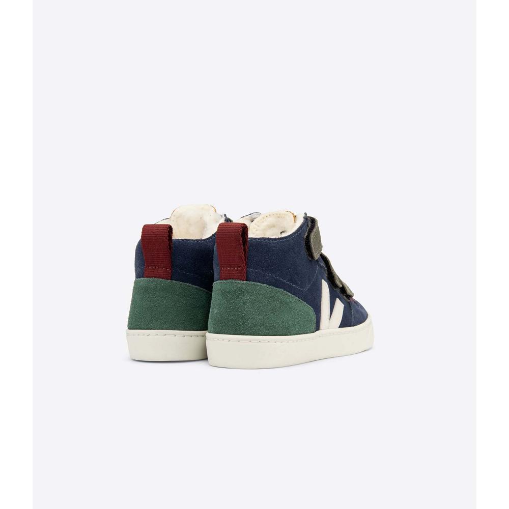 Veja V-10 MID FURED SUEDE Kids' High Tops Multicolor | CA 702DFM